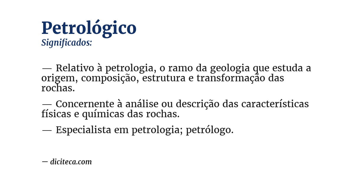 Significado de petrológico