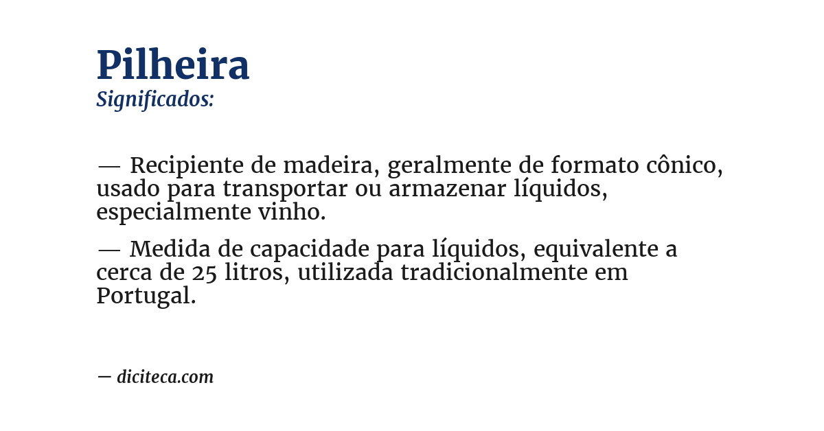 Significado de pilheira