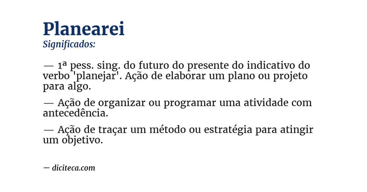 Significado de planearei