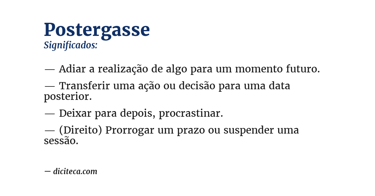 Significado de postergasse