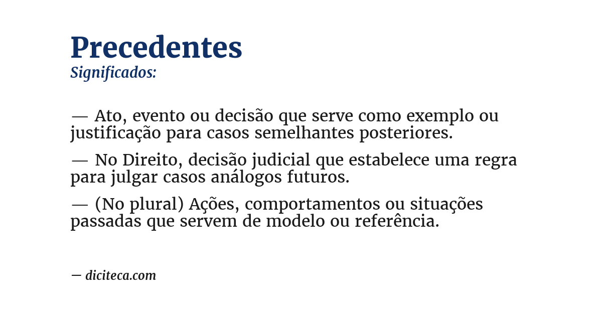 Significado de precedentes