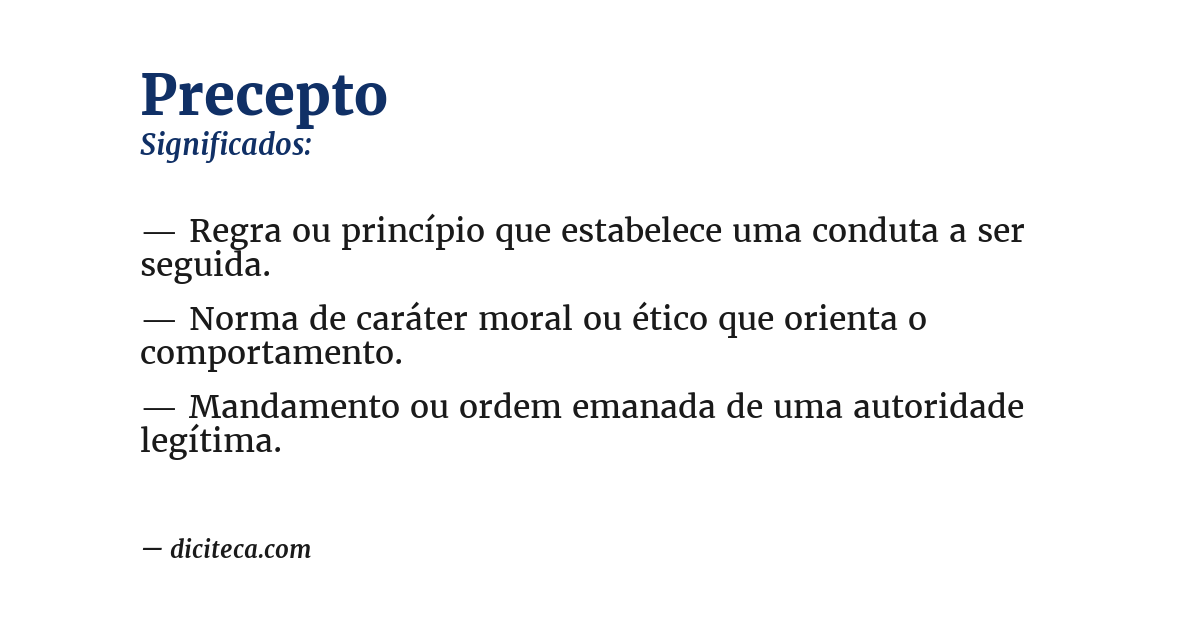 Significado de precepto