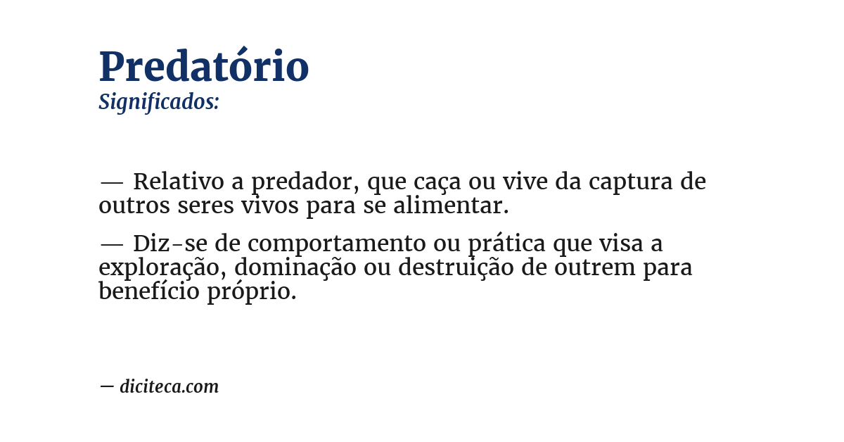 Significado de predatório