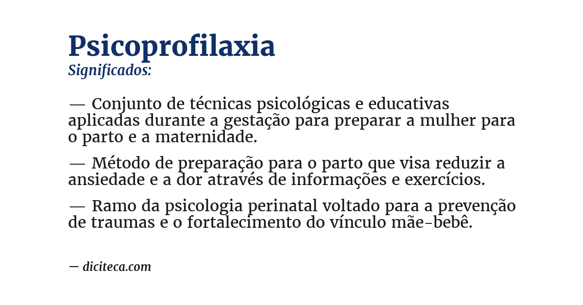 Significado de psicoprofilaxia