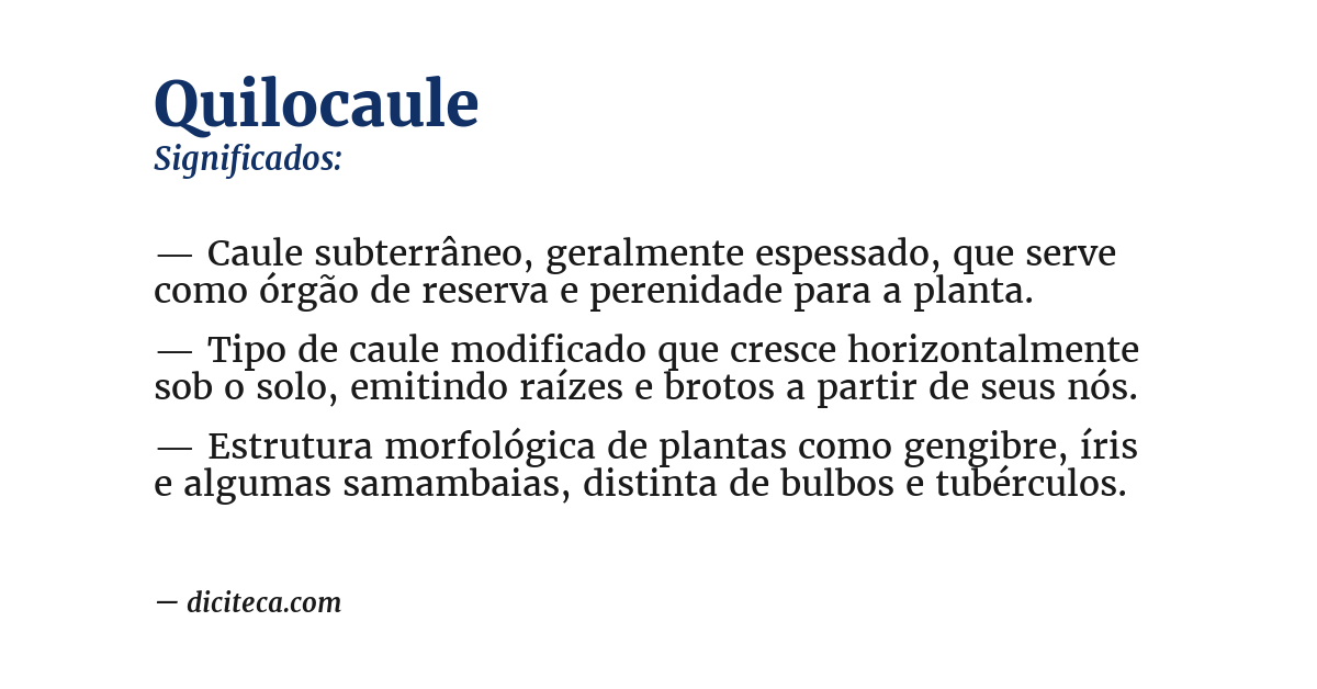 Significado de quilocaule