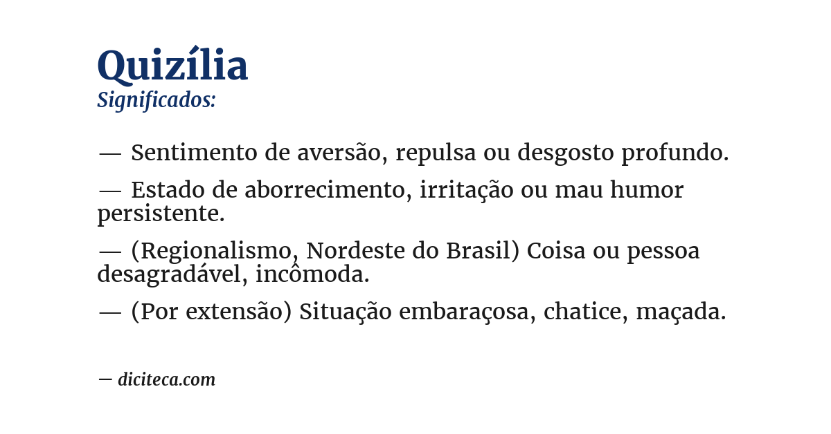 Significado de quizília