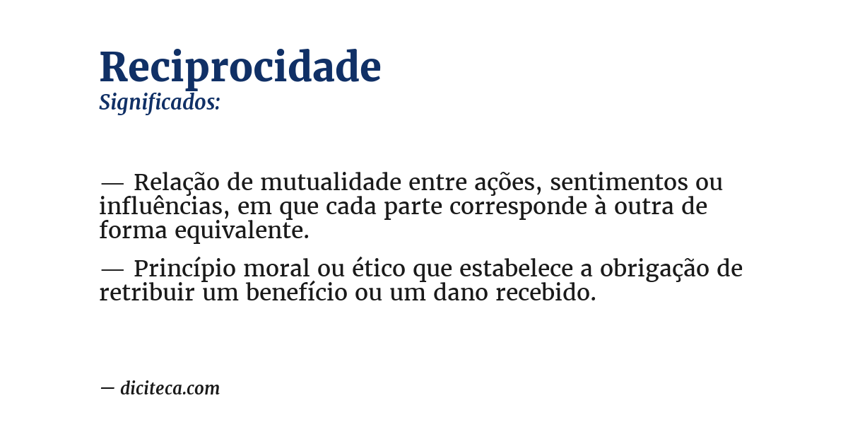 Significado de reciprocidade