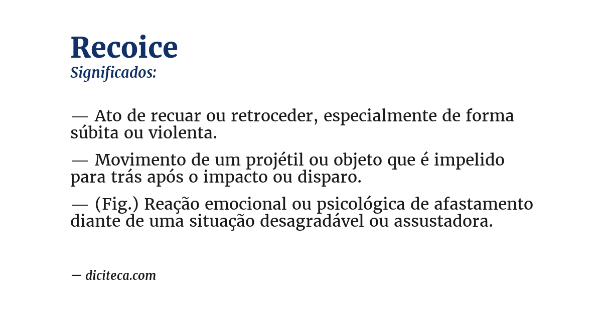 Significado de recoice