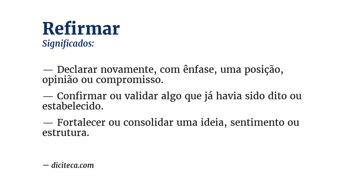 Significado de refirmar