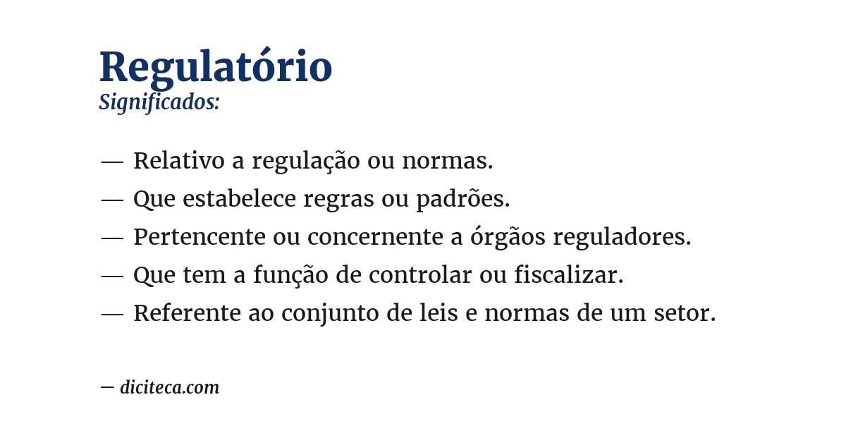 Significado de regulatório