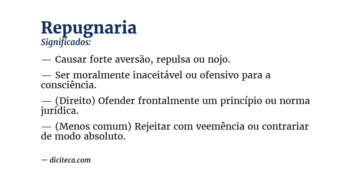 Significado de repugnaria