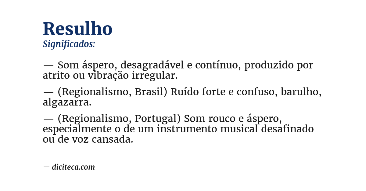 Significado de resulho