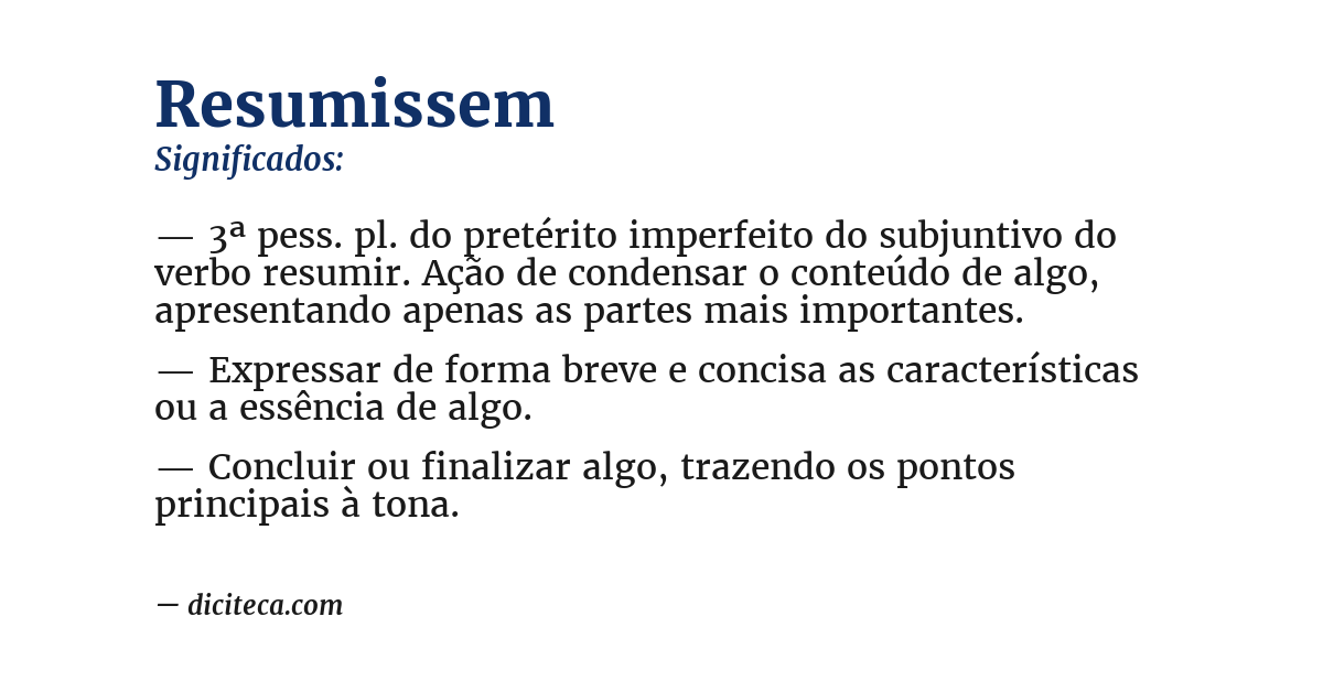 Significado de resumissem