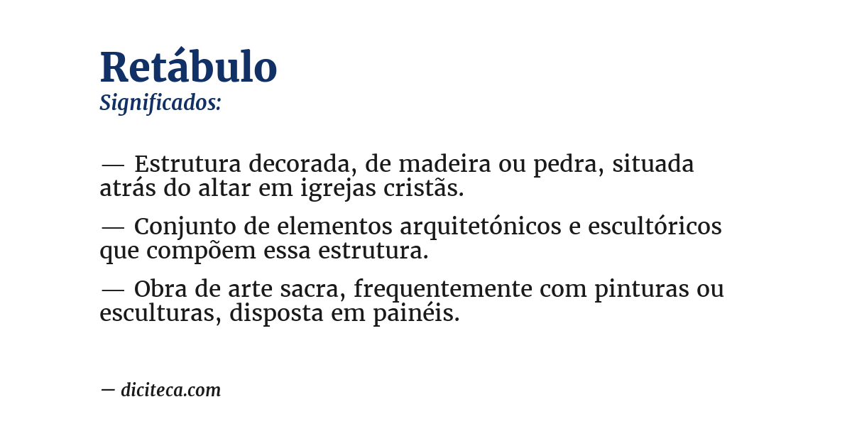 Significado de retábulo