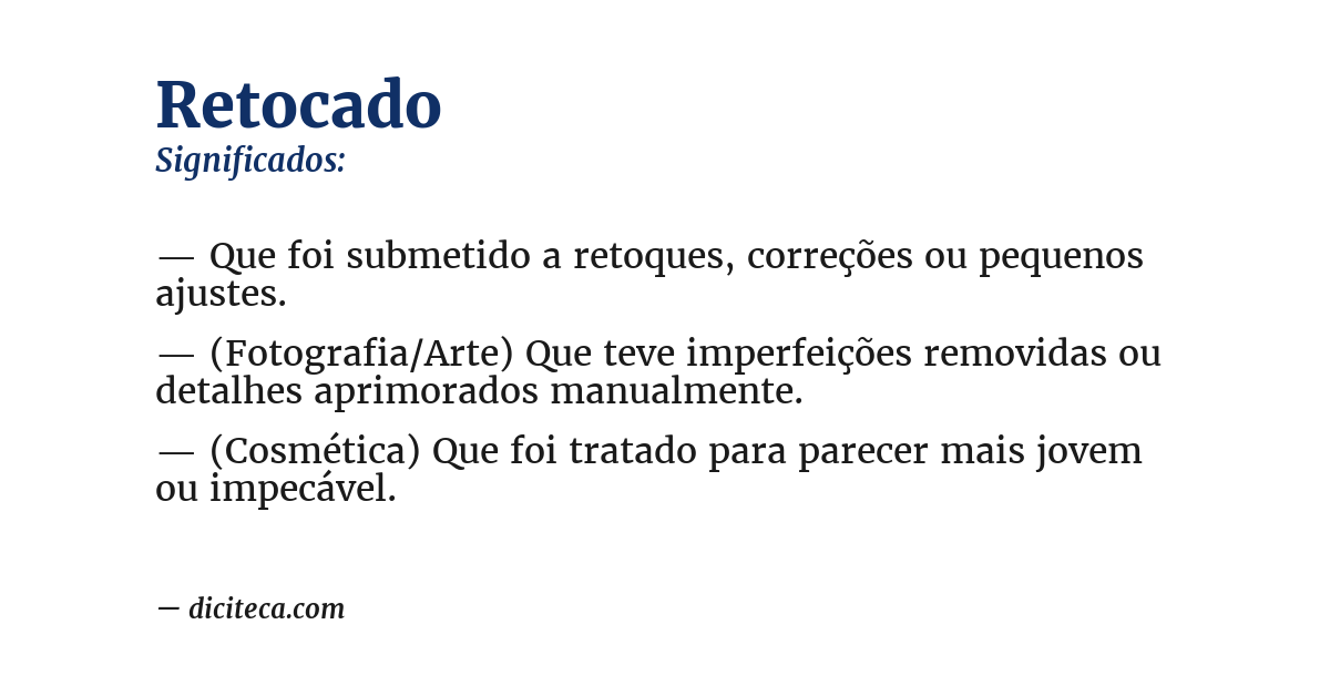 Significado de retocado
