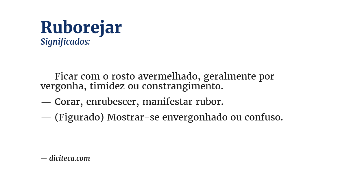 Significado de ruborejar