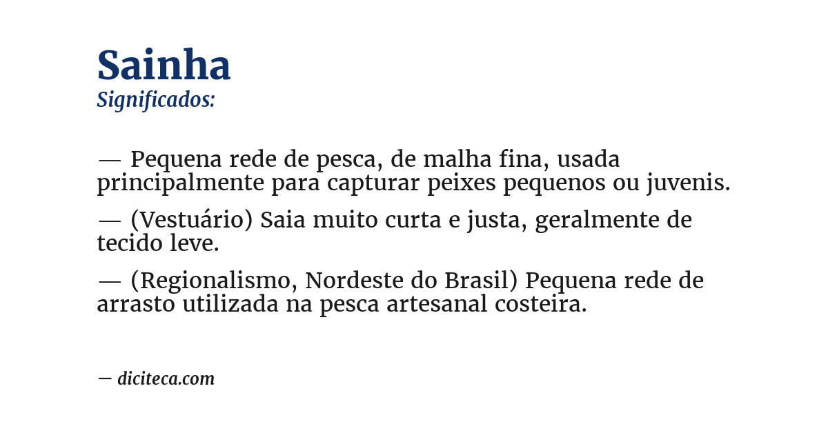 Significado de sainha
