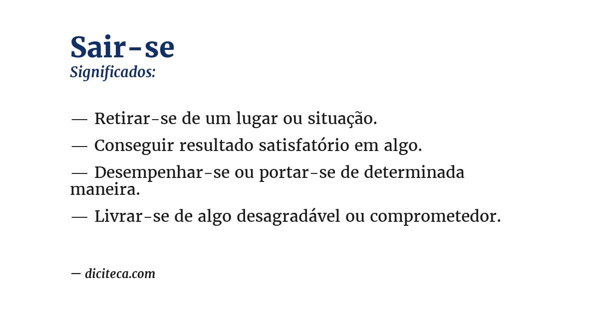 Significado de sair-se