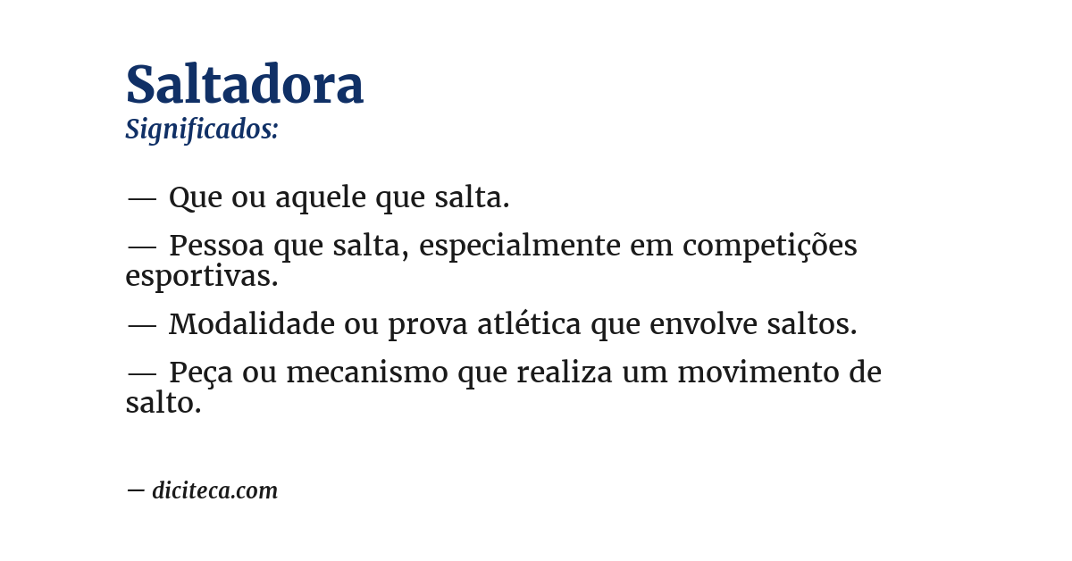 Significado de saltadora