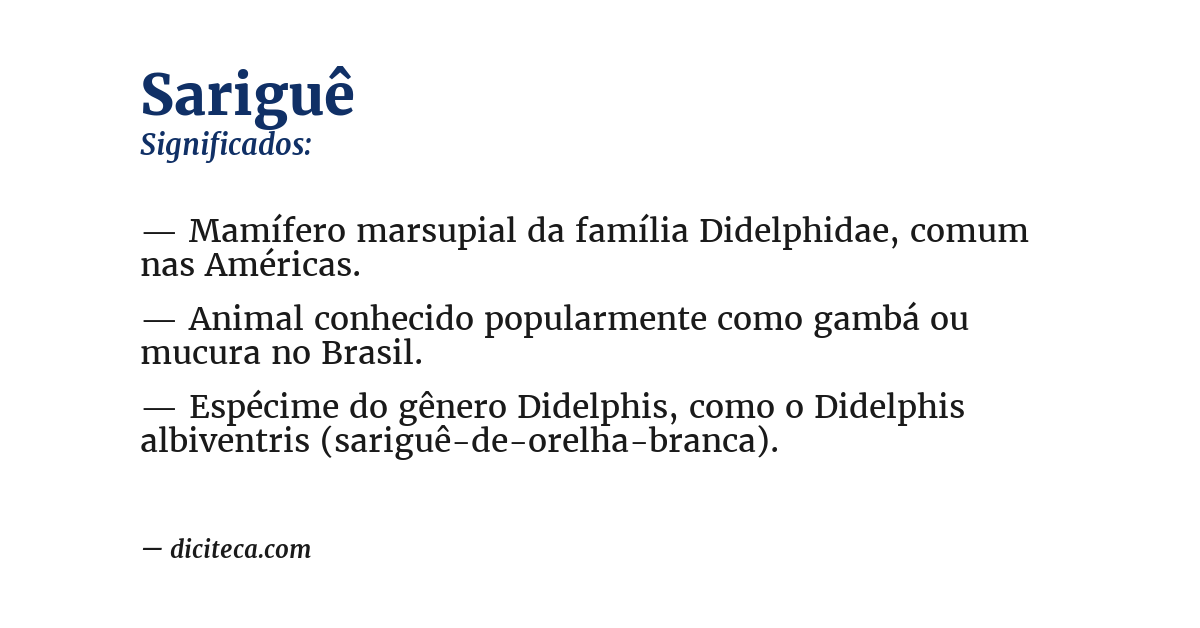 Significado de sariguê