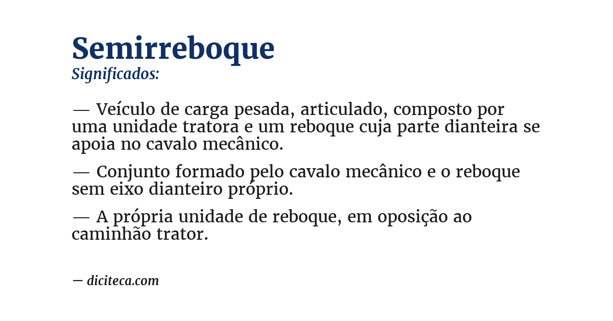 Significado de semirreboque