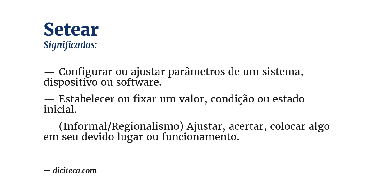 Significado de setear