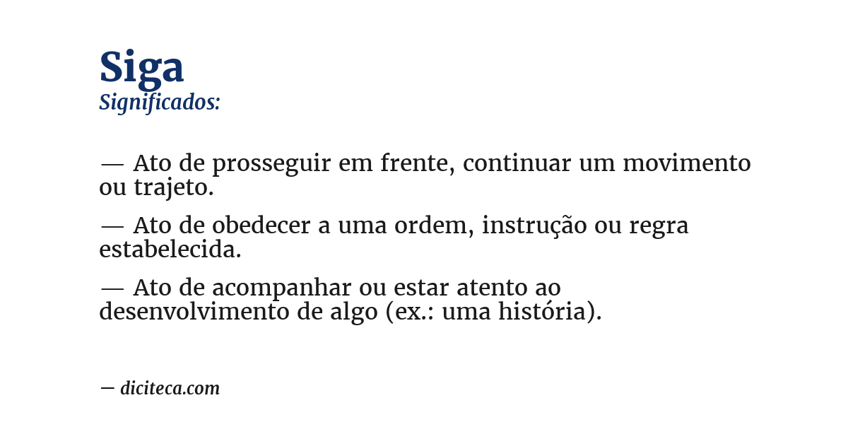 Significado de siga