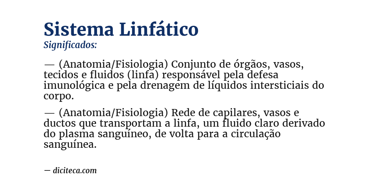 Significado de sistema linfático