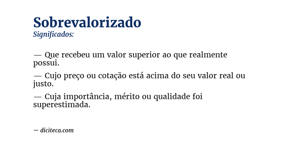 Significado de sobrevalorizado