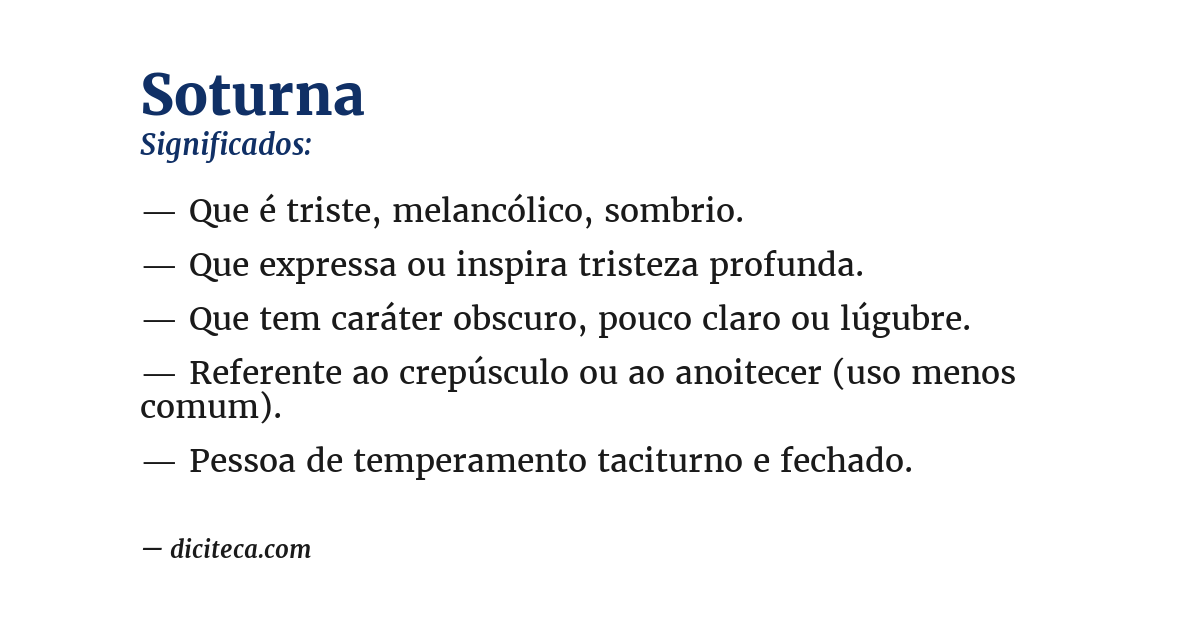 Significado de soturna