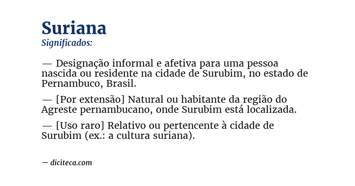 Significado de suriana