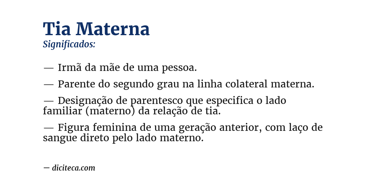 Significado de tia materna