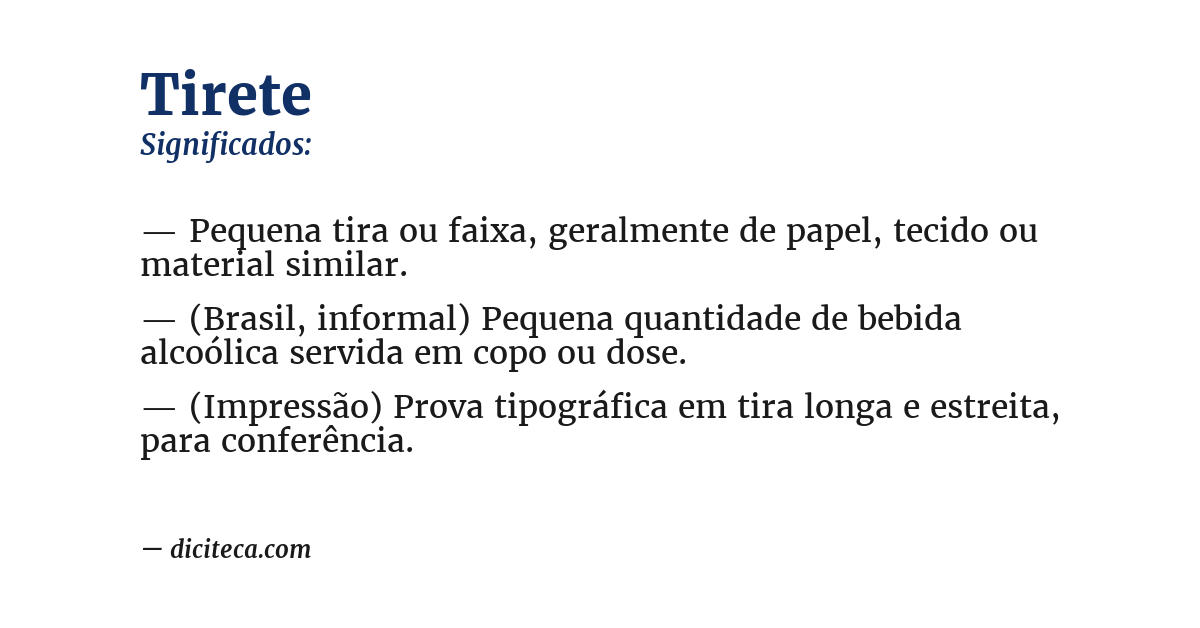 Significado de tirete