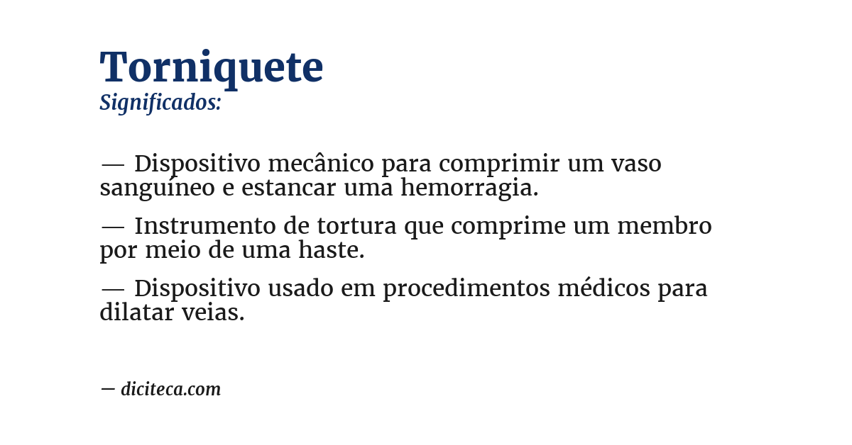 Significado de torniquete