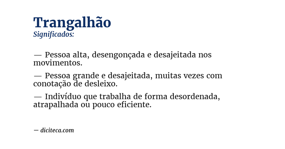Significado de trangalhão