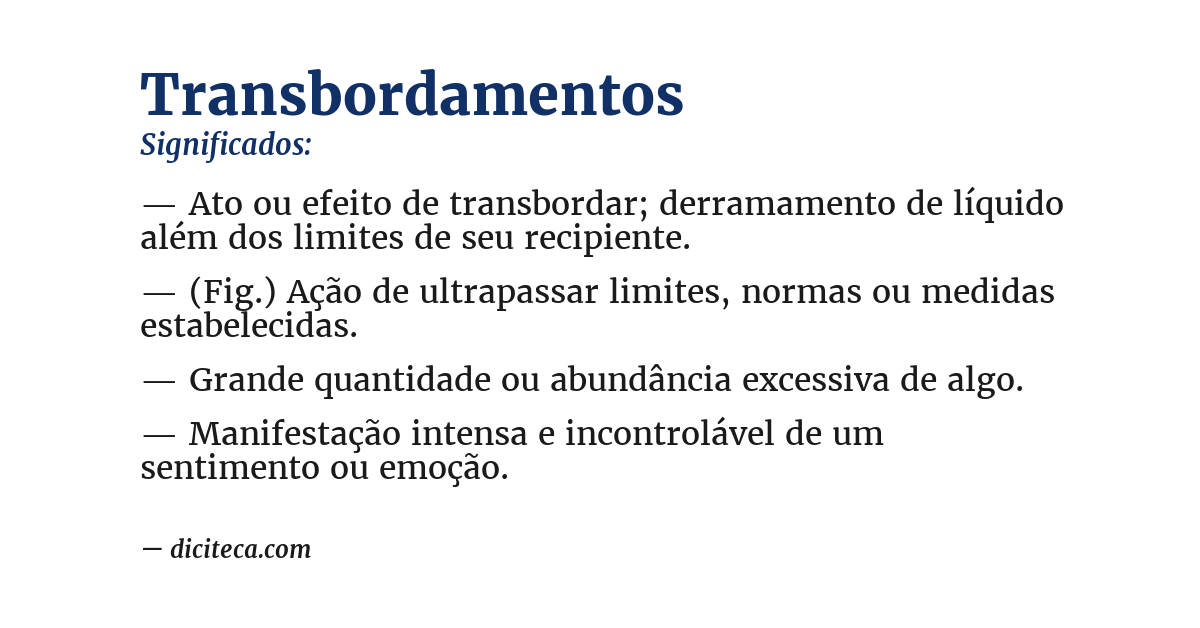 Significado de transbordamentos