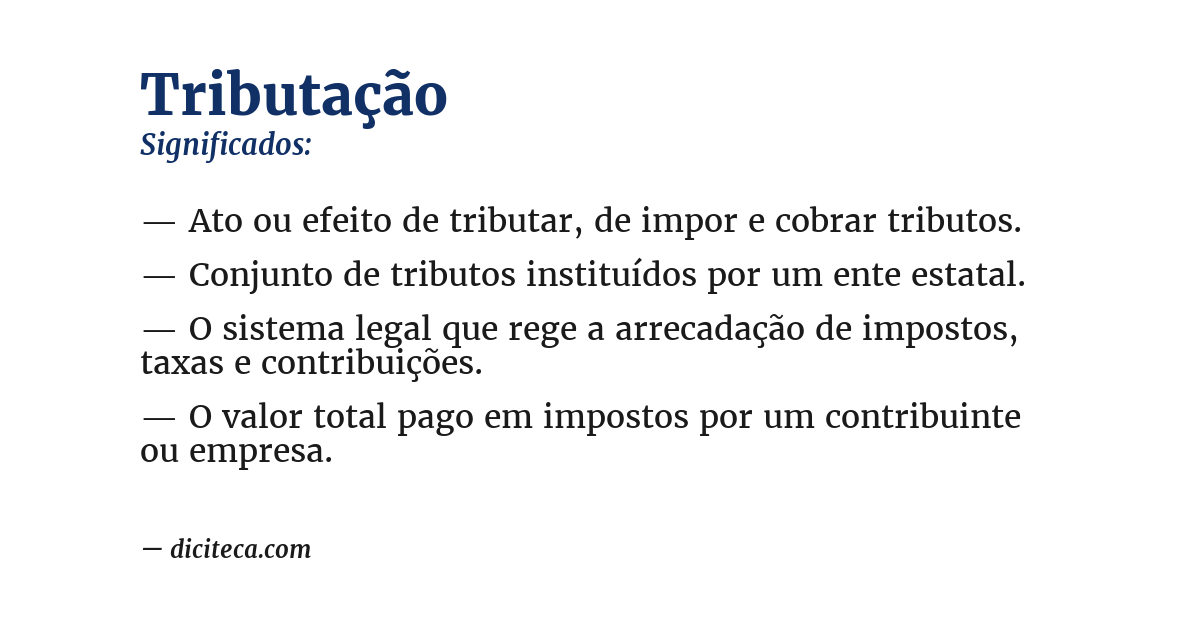 Significado de tributação