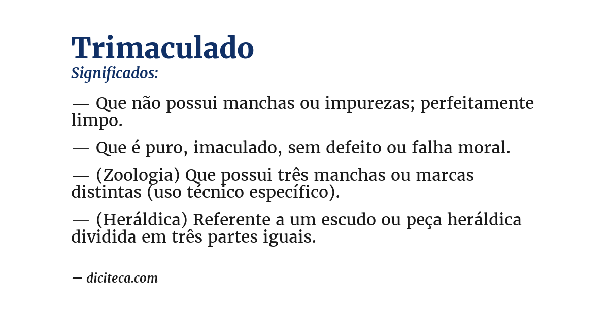 Significado de trimaculado