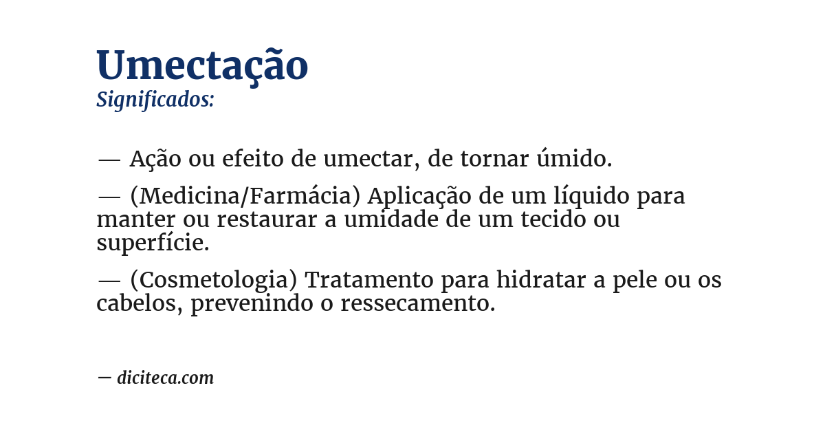Significado de umectação