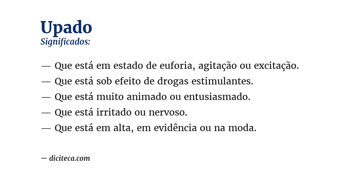 Significado de upado