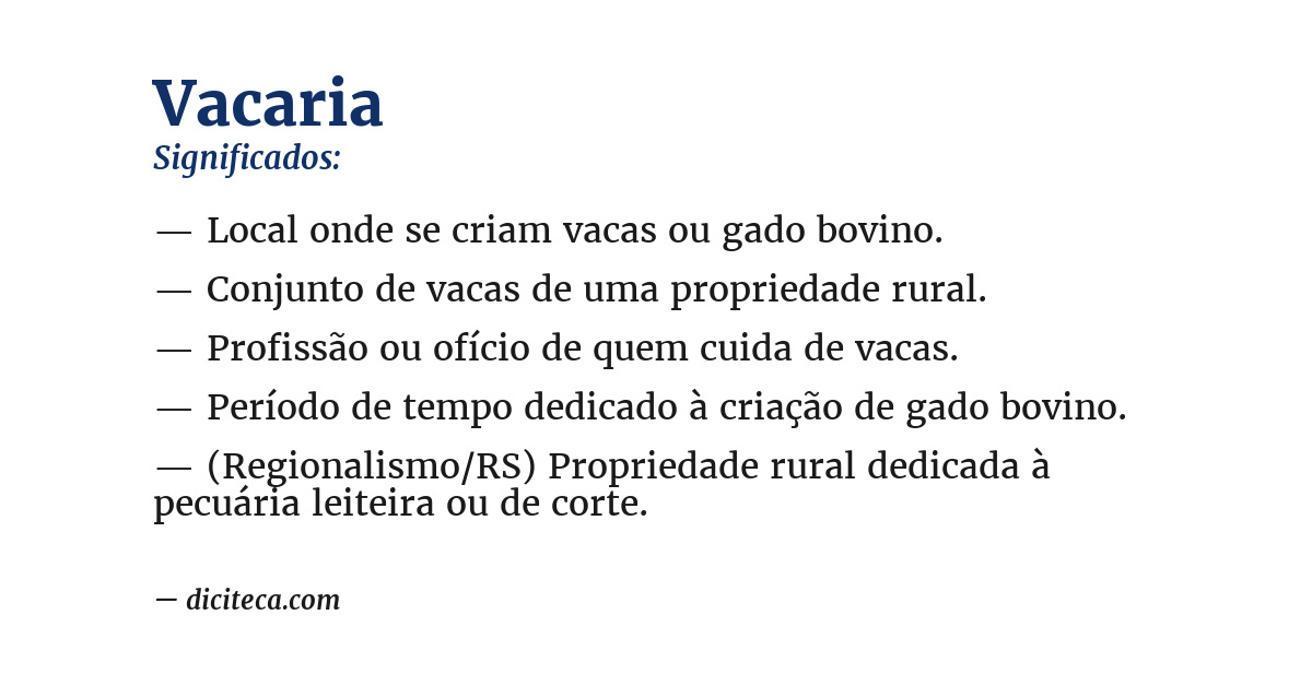 Significado de vacaria