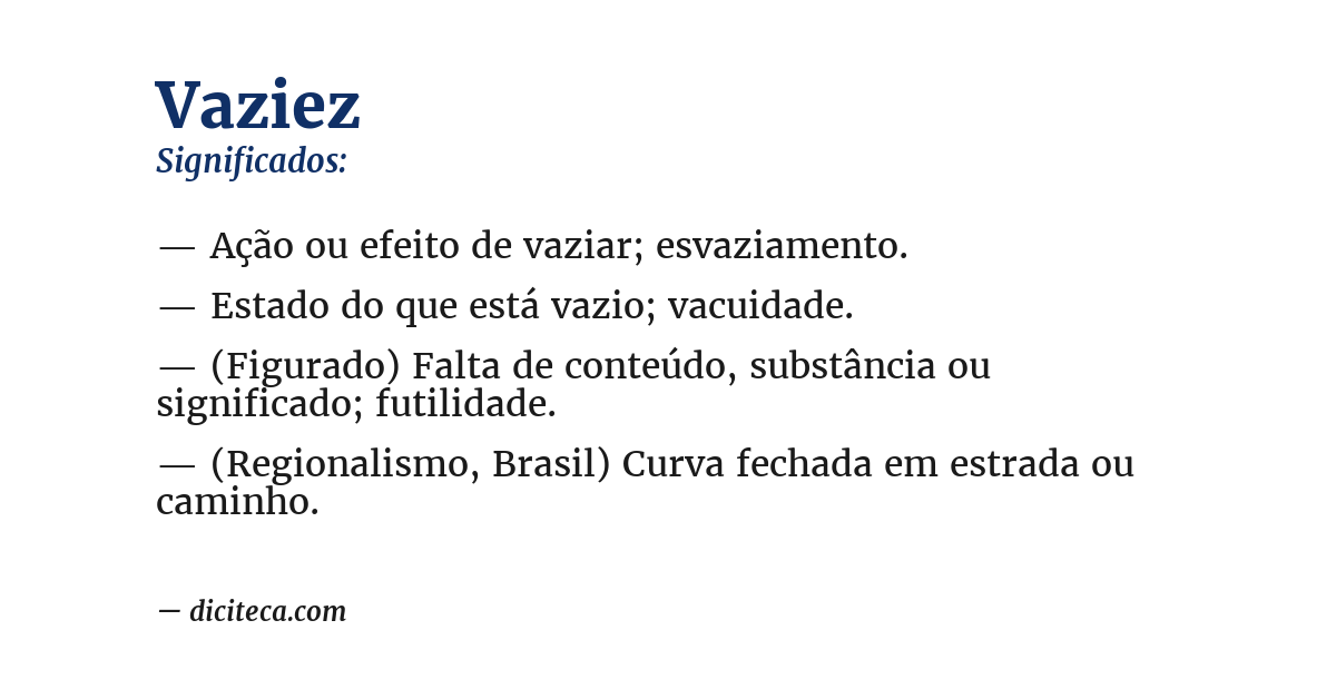 Significado de vaziez