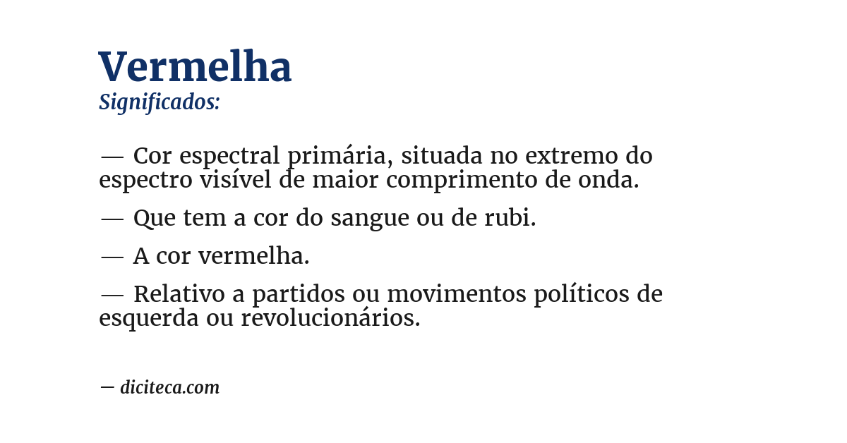 Significado de vermelha