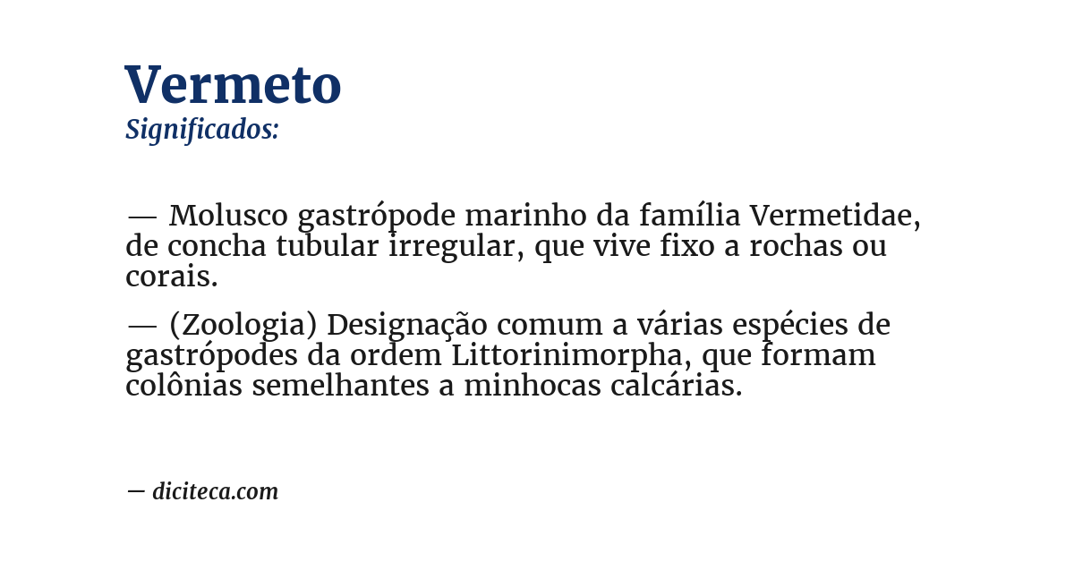 Significado de vermeto