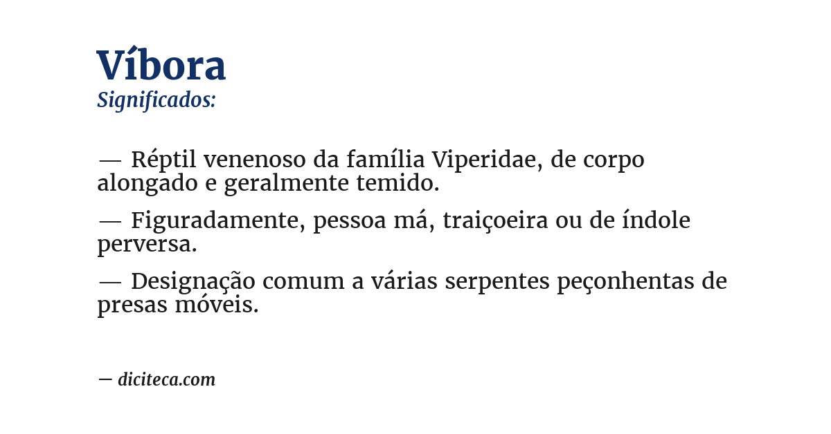 Significado de víbora