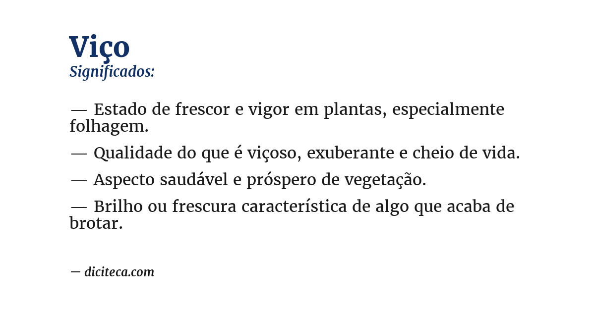 Significado de viço