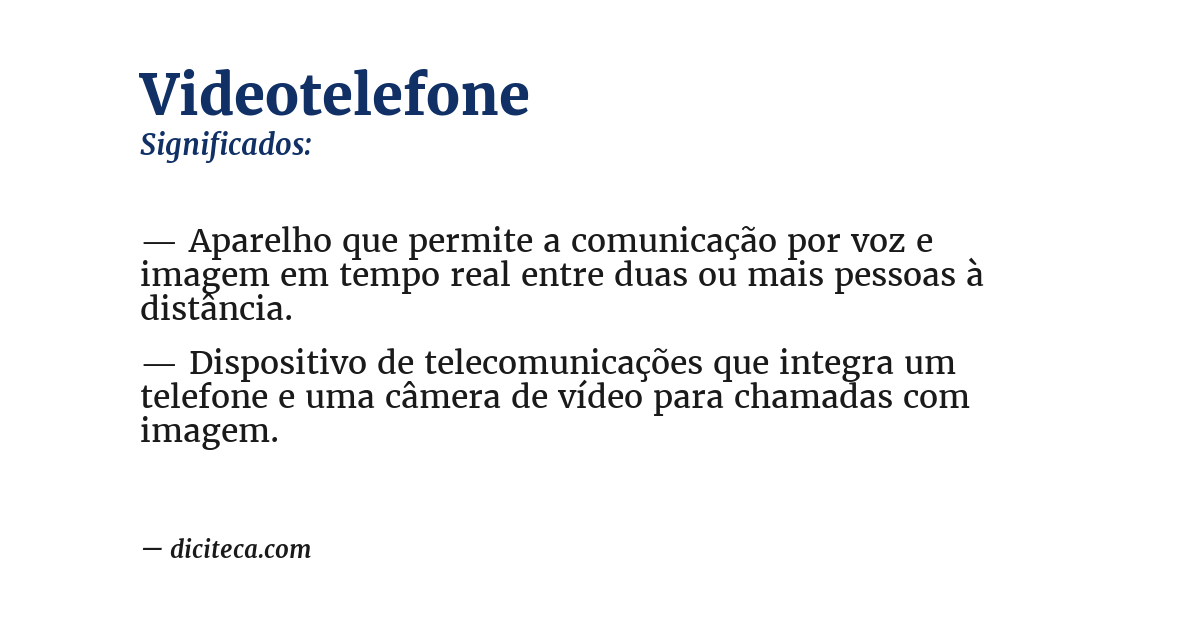 Significado de videotelefone