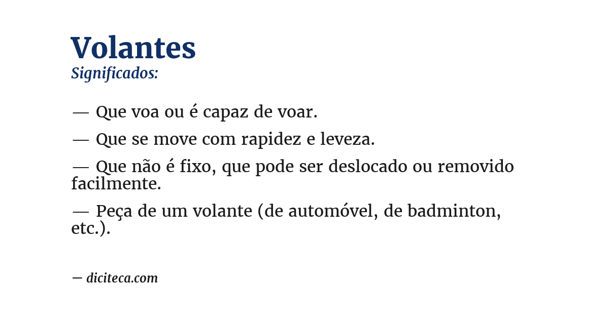 Significado de volantes