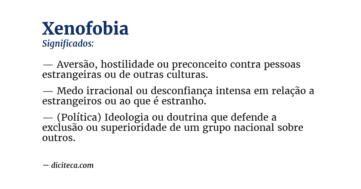 Significado de xenofobia