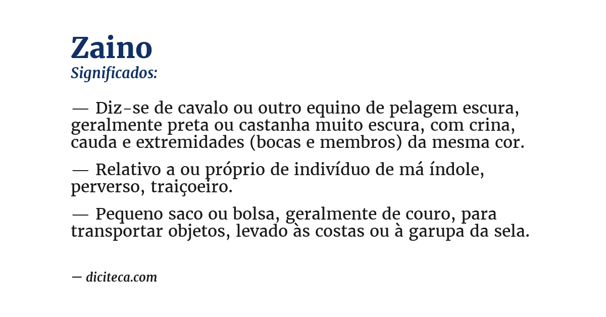 Significado de zaino